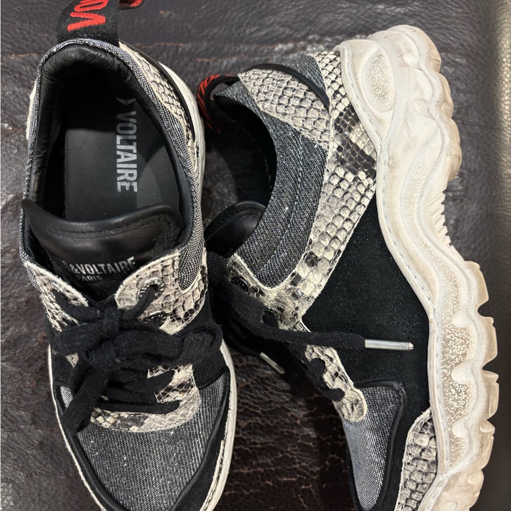Zadig & Voltaire Blaze sneaker snake and silver 38/7.5 - Picture 8 of 10